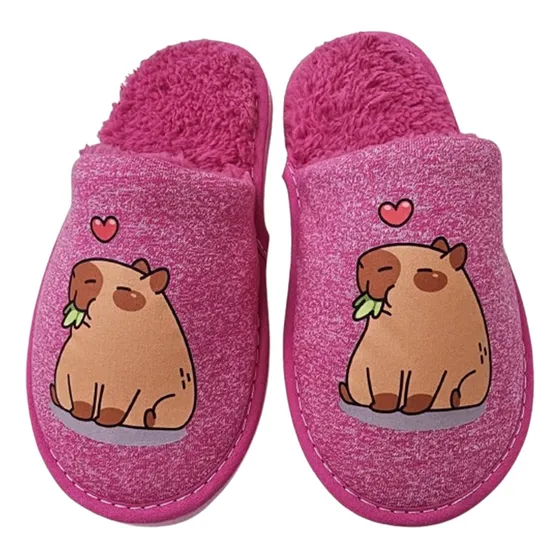 Nueva Pantufla Infantil Capibara Full Corderito - T 27 Al 34