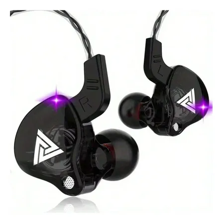 Audífonos Qkz Ak6 In Ear Con Micrófono Gamer Negro