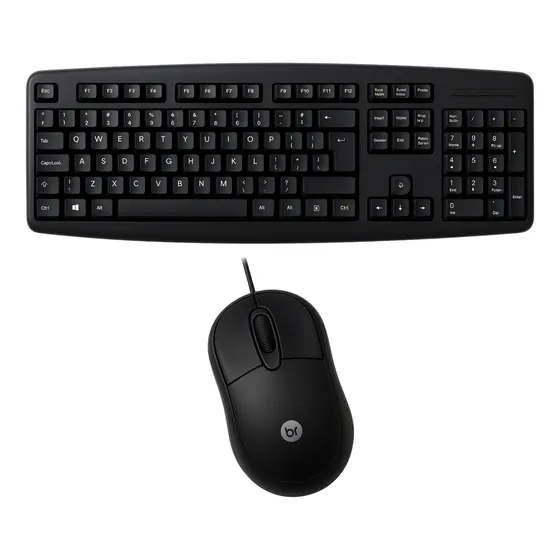 Kit Teclado Mouse Usb Com Fio Básico Barato  Pc Notebook