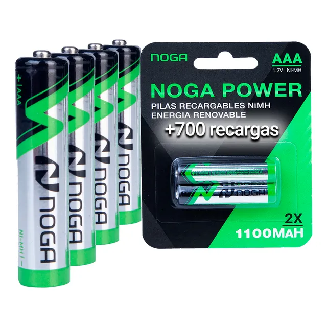 Pilas Aaa Recargables Noganet 1100mah Pack De 4 1.2v Blister