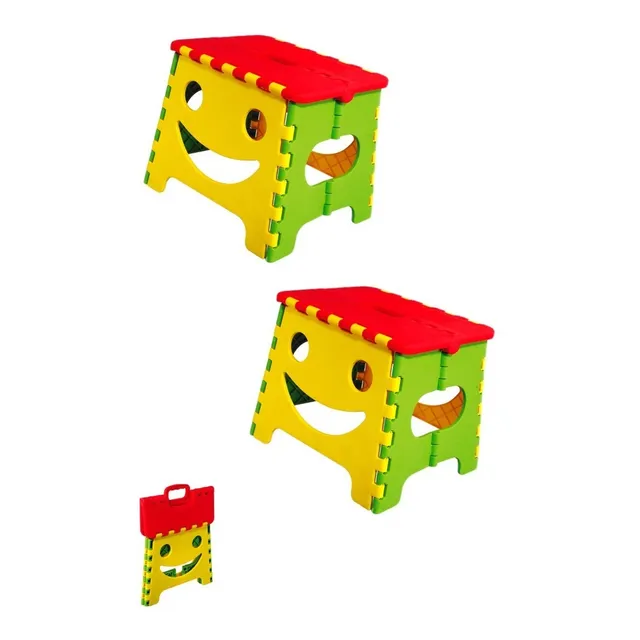 Pack2 Banco Plegable Portatil Niños Resistente Antiderrapant Color Amarillo