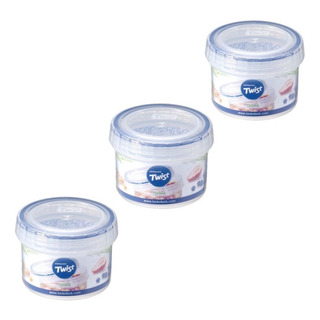 Kit 3 Potes Herméticos Redondo Porta Papinha Bebe Lock&lock Cor Transparente Kit 3 Potes Herméticos Redondo Porta Papinha Bebe Lock&lock Cor Transparente