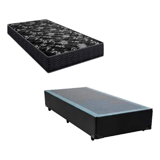 Cama Box Solteiro 88 Sintético Com Colchão Lisboa Espuma D28