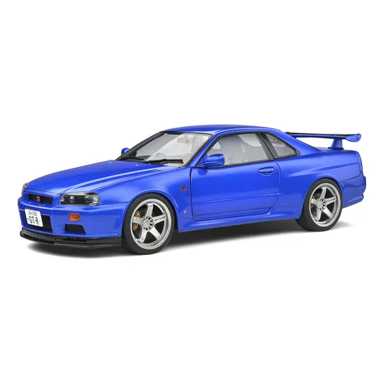 Miniatura Nissan Skyline Gt-r (r34) 1999 Azul Bayside 1:18 Solido