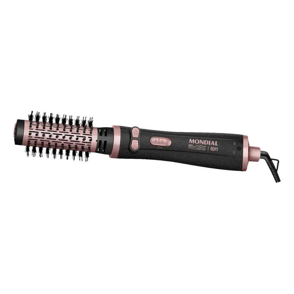 Escova Rotativa Mondial Ceramica Tourmaline Ion 3x1 Erb-01 Rosa 127/220v