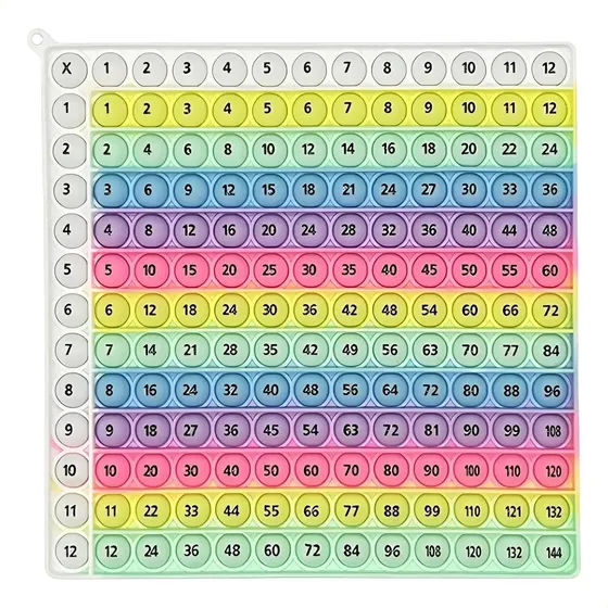 Tabuada Pop It Silicone Jogo Educativo Infantil Color