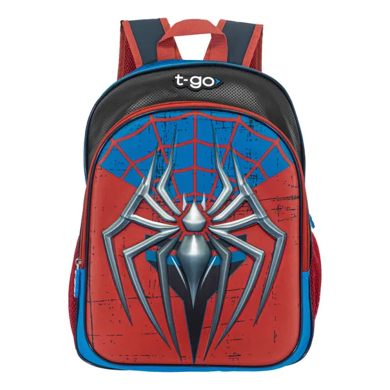 Mochila Escolar 16 Pulgadas Para Nenes T-go Araña 3d Pelota Color Azul Diseño de la tela Estampado