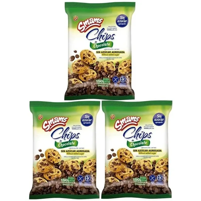Galletitas Con Chips Chocolate Sin Azucar Ni Tacc Smams X3