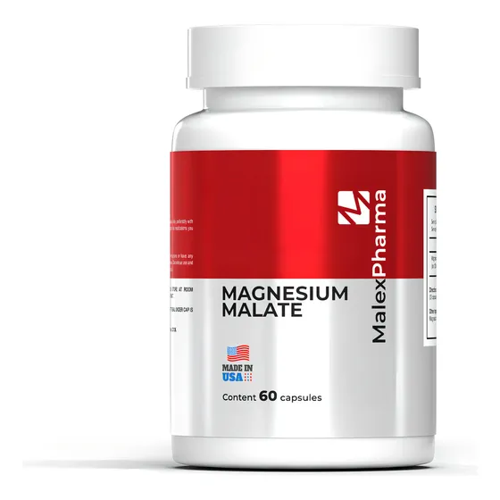 Malato De Magnesio 1230mg (135mg Magnesio Elemental) - 60 Capsulas | Malex Pharma