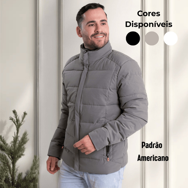 Jaqueta Bobojaco Peluciada Masculina Nylon Impermeável Puffe Jaqueta Bobojaco Peluciada Masculina Nylon Impermeável Puffe
