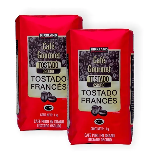 2 Bolsas De Café En Grano Arabica French Roast 2kg Kirkland