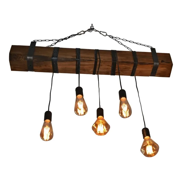 Lampara Roble De Cielo 5 Luces Vintage Durmiente / Hb Led