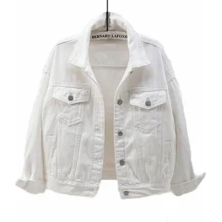 Chaqueta jeans blanca mujer sale