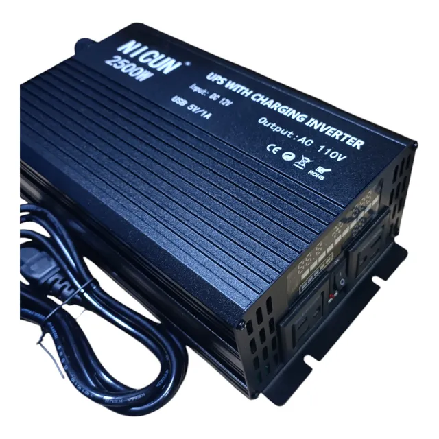 Convertidor O Inversor De Corriente Y Cargador De 12v A 110v