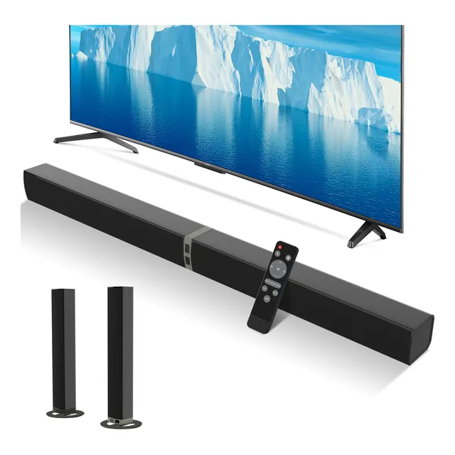 Mzeibo Barra de Sonido 5.0 de 60w y 32 pulgadas desmontable color negro 127V Bluetooth 5.0 Óptico HDMI AUX Con Control Remoto Hogar Y Fiesta Home Theaters