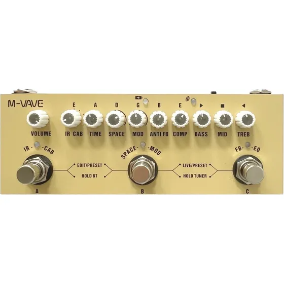 Pedal De Efecto M-vave Cube-baby Ac Crema