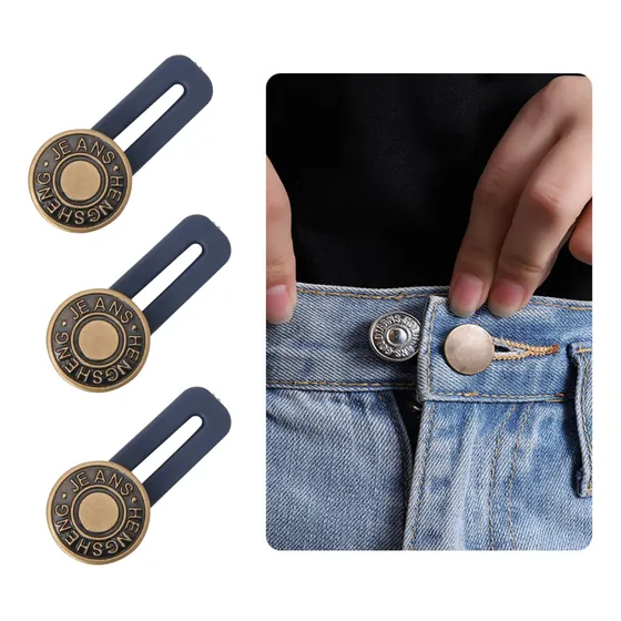 Extensor De Botão Para Calça Bermuda Saia Alargador Kit 3un