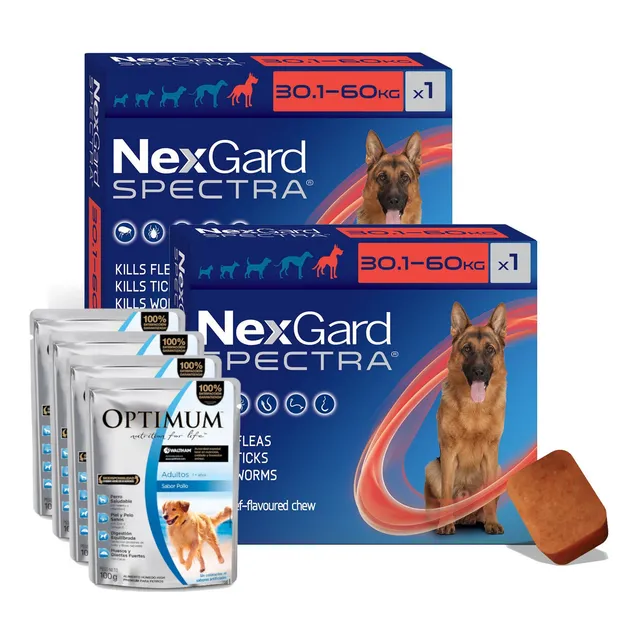 Pastilla Pulgas Nexgard Spectra Perros De 30 A 60 Kg X2