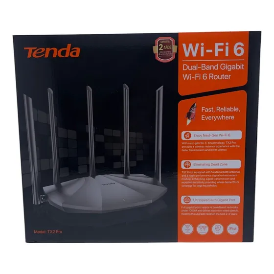 Router Inalambrico Tenda Dual Band Wifi-6 Tx2 Pro