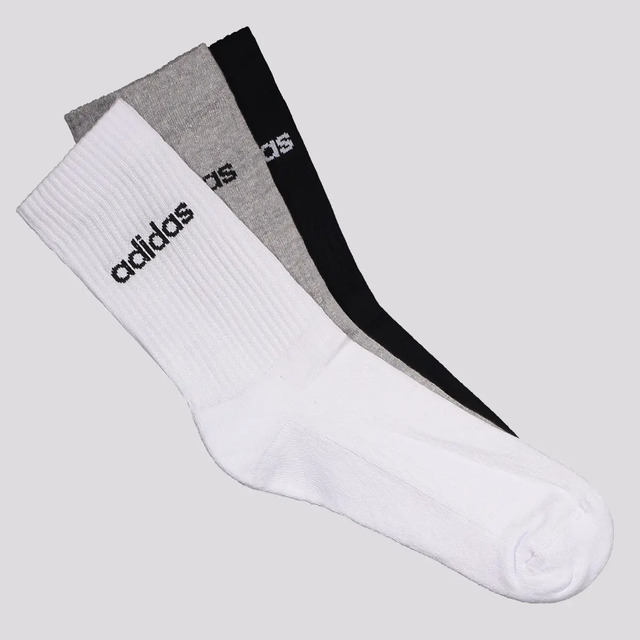 Kit Meia adidas Crew 3 Pares