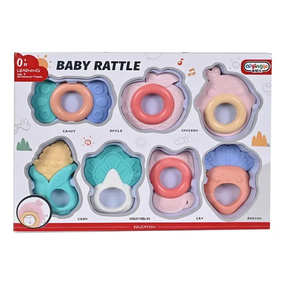 Set Mordedores Para Bebé 7 Pcs Juguete Rasca Encías Dientes