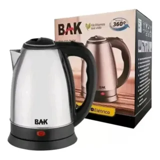 Chaleira Eléctrica Inox 1,8l Preta Aquecimento Rápido E Base Reforçada Bak Chaleira Eléctrica Inox 1,8l Preta Aquecimento Rápido E Base Reforçada Bak