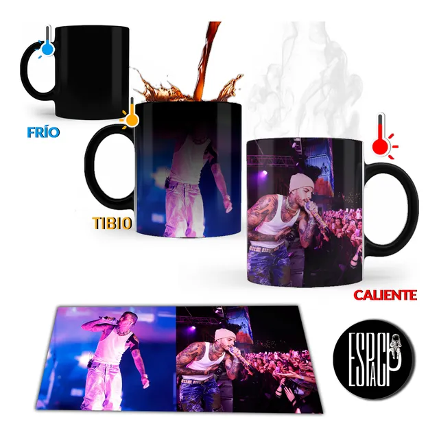 Taza Mágica Cantantes Artistas Regalo Navidad - Con Caja