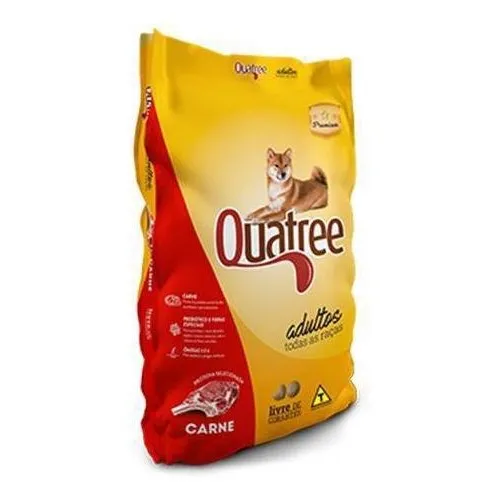 Ração Quatree Cães Adultos Todas As Raças Sabor Carne 15kg