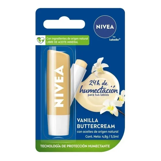 Pack 12u Labial Nivea By Labello Vainilla Buttercream 4,8g
