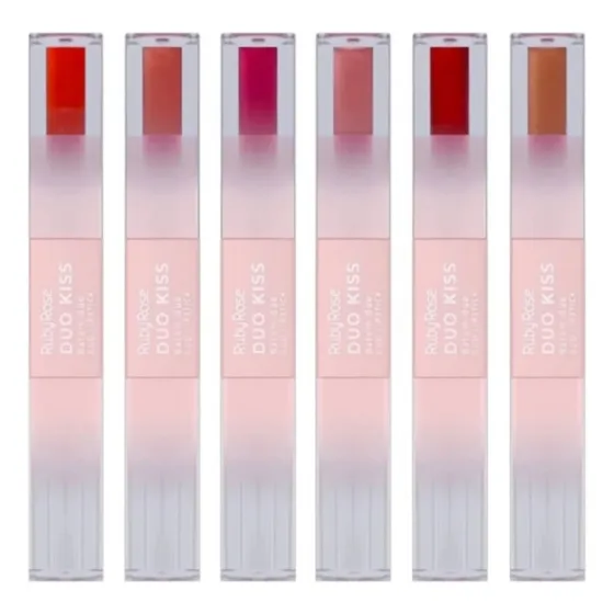 Batom Duo Kiss Ruby Rose Linha Rosa 2 Em 1