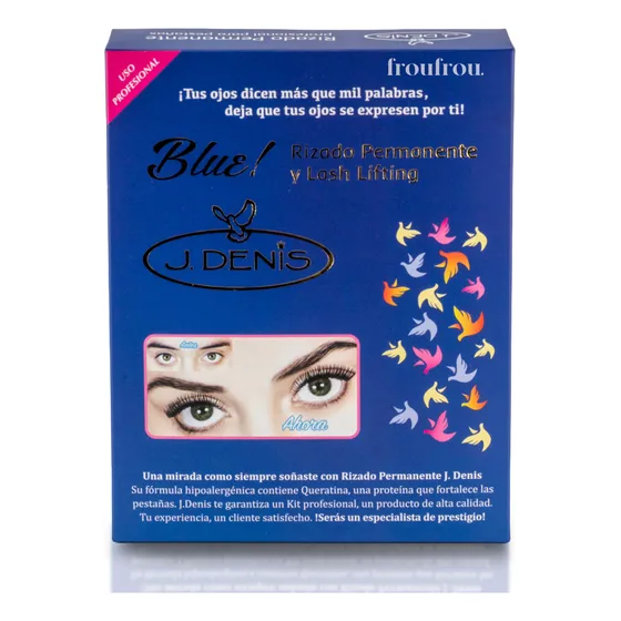 Kit Rizado Permanente Para Pestañas Lash Liftin Blue J Denis Color Todo Espesor 8 Mm Largo 180 Mm Tipo De Curvatura C