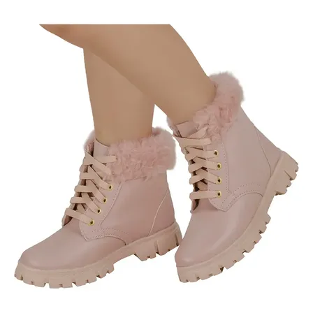 Bota Feminina Infantil Bota Tratorada Feminina Botinha Macia