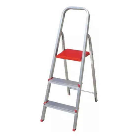 Escalera Aluminio Tijera 3 Escalones Botafogo 120kg Tio Musa Color Rojo