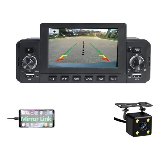 Pantalla Mp5 Mirrorlink Bt Camara Retroceso Fm Usb 1din