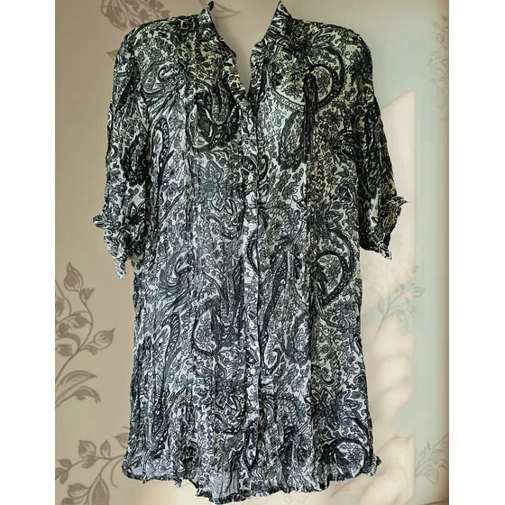 Blusa Dama,larga,con Cinto.t.l.nueva.gran Calidad. Única.