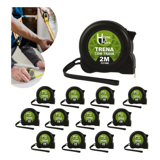 Kit 12 Trena 2 Metros Fita Métrica Com Trava Atacado Revenda