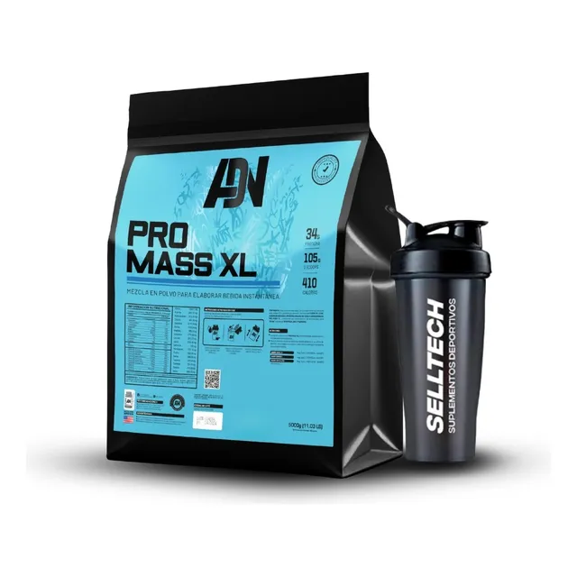 Proteína Adn Pro Mass Xl 5kg Vainilla + Shaker