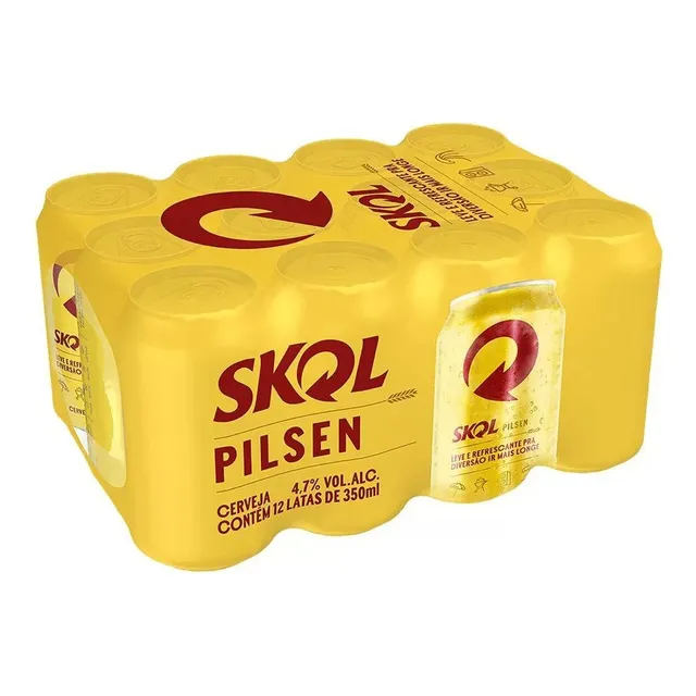 Cerveja Skol Pilsen Lata 350ml 12 Unidades