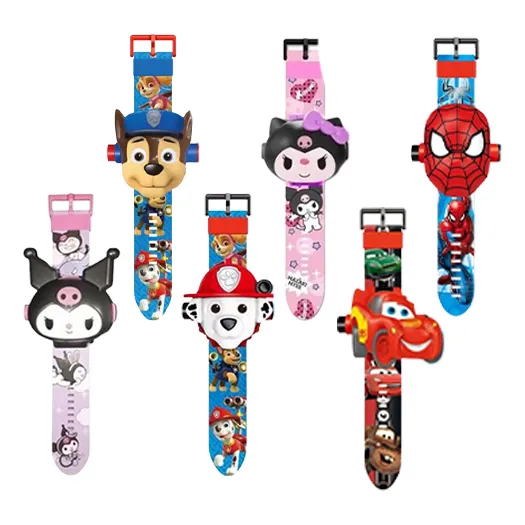 Reloj Proyector Infantil 3d Spiderman Paw Patrol Kuromi Cars