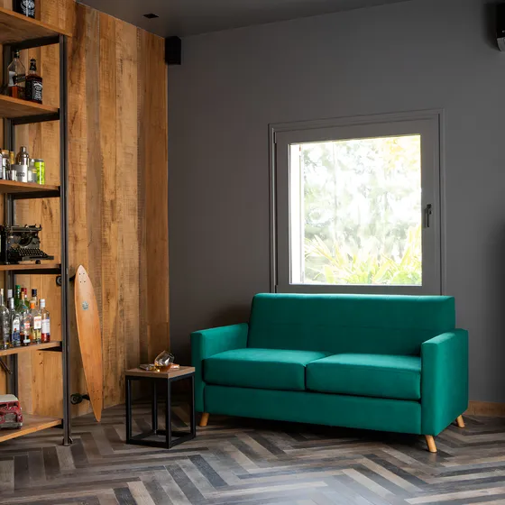 Sillon Sofa Cubix Pana Dos Cuerpo Living Sala Decoración