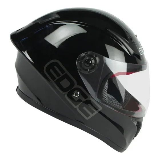 Casco Para Moto Edge Kid Champion Para Niños Negro Talla L