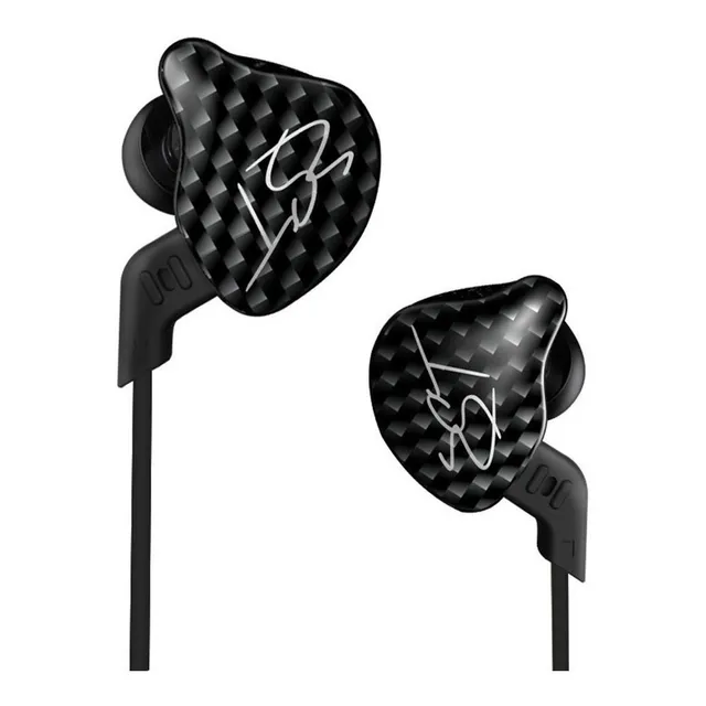 Auriculares in-ear KZ ZST color negro con microfono I 2 drivers por lado - monitores