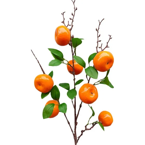 Laranja Artificial Com Galhos, Decoração De Casa, Flor De Sa