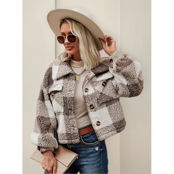 Saco Para Mujer Oversize Color Beige Peludo