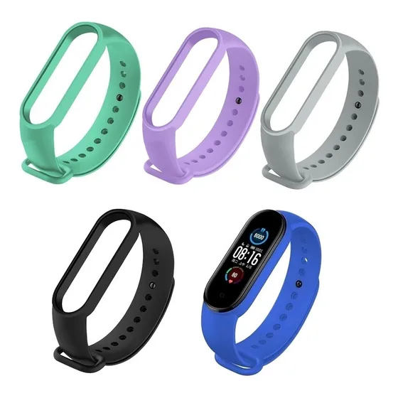 Kit 5 Pulseira Mi Band 5 E 5 Silicone super Resistente