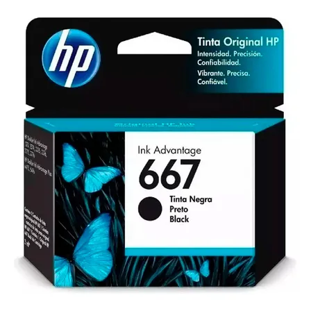 Cartucho De Tinta Hp 667 Color Negro De 2 Ml