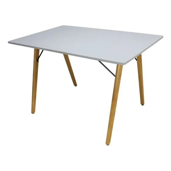 Mesa Frankfurt Madera Mundo In Rectangular Comedor Color De La Tapa Gris