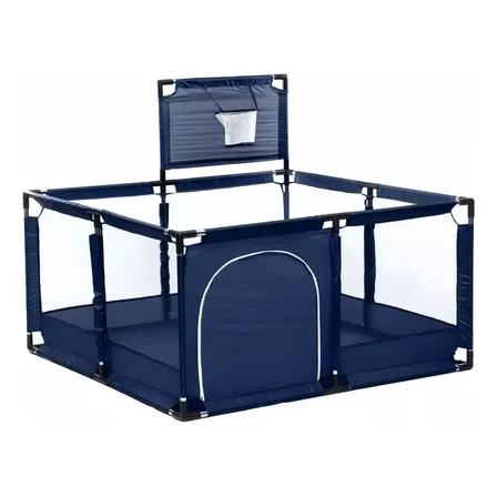 Corral Seguridad Bebes Con Aro De Basket 128cm Color Azul
