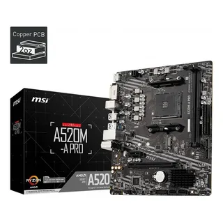 Placa Mae Amd Msi A520m-a Pro Ddr4 Ryzen Micro Atx Placa Mae Amd Msi A520m-a Pro Ddr4 Ryzen Micro Atx