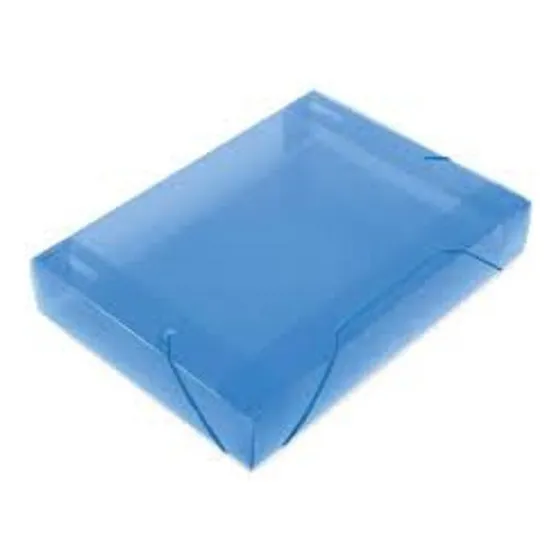 10 Pasta Plástica C/elastico Oficio 55mm Azul Transparente